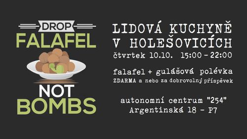 Lidová kuchyně v Holešovicích: VEGAN FALAFEL + gulášovka - zdarma a nebo za dobrovolný příspěvek