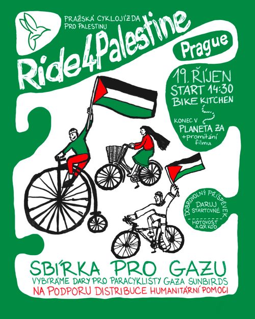 🚲 Ride4Palestine Prague - Benefiční cyklojízda Prahou | Fundraising bike ride 🇵🇸 