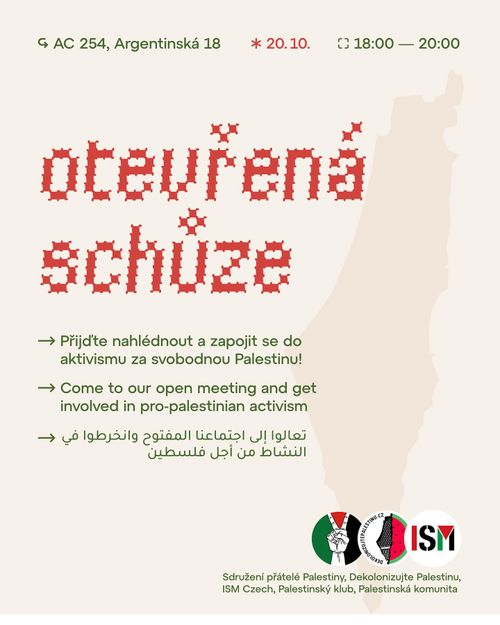 otevřená schůze : Sdružení Přátelé Palestiny