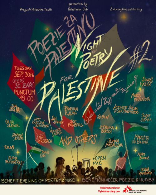 Poezie za Palestinu – Benefice pro Lékaře bez hranic | Night of Poetry for Palestine – Benefit for Doctors Without Borders