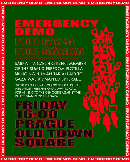 EMERGENCY MOBILISATION for Gaza, Šárka, and the Sumud Flotilla 🇵🇸