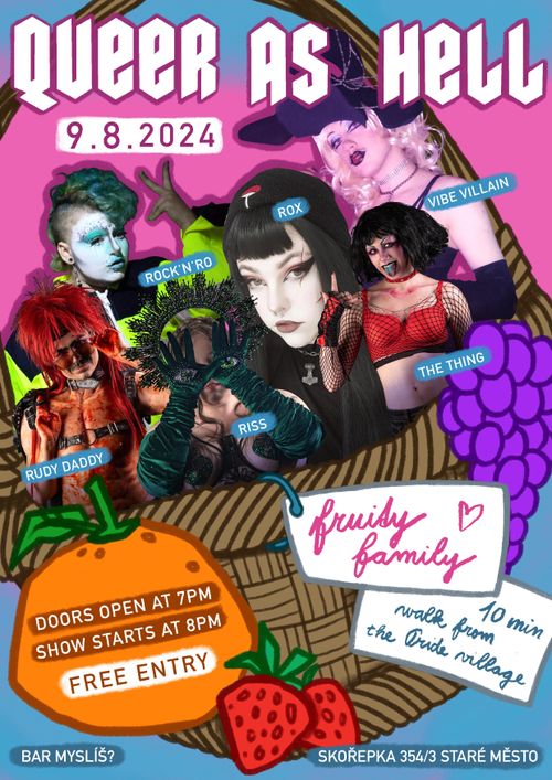 Queer as Hell: Fruity Family drag show poster